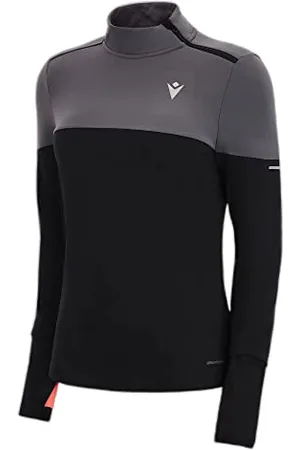 macron Damski sweter Run Fcc Delia z zamkiem 1/4 damski BLK/Mgry bluza, czarno-szary, S, , S
