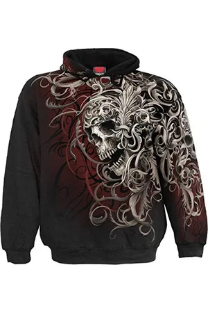 Spiral Opaska na ramię z czaszką - bluza z kapturem na całej powierzchni, czarna, , S