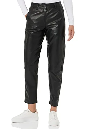 SELECTED Damskie spodnie skórzane Tapered, , 42