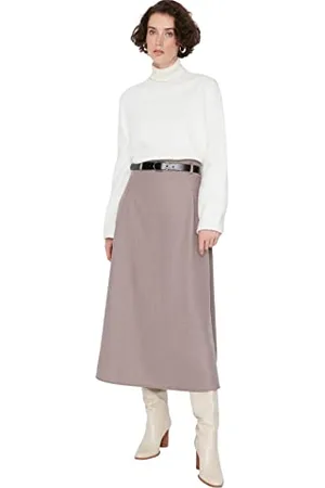 Trendyol Damska spódnica maxi linia A, Stone, 38