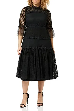 Frock and Frill Damska sukienka zdobiona specjalna okazja, czarna, 12, , 38
