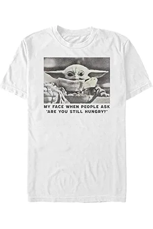 STAR WARS Unisex Still Hungry Organic Short Sleeve T-Shirt, White, M, , M