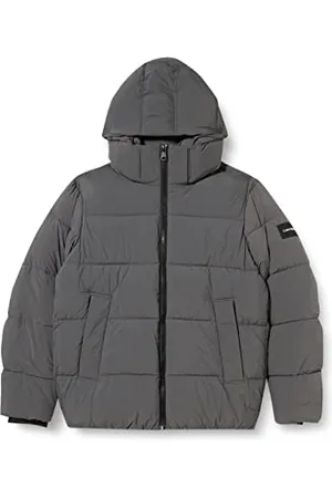 Calvin Klein Męska marszczona nylonowa kurtka puchowa wyściełana, , XXL