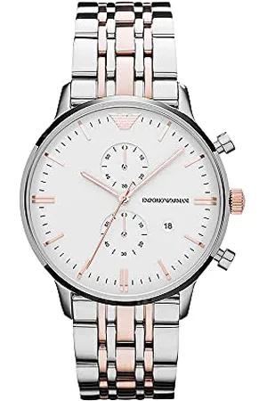 Emporio Armani Chronograph dwukolorowy zegarek ze stali nierdzewnej