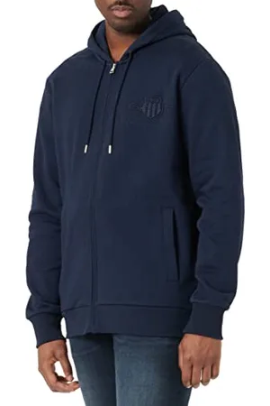 GANT Męska bluza z kapturem Reg Tonal Shield Full Zip Hoodie, , L