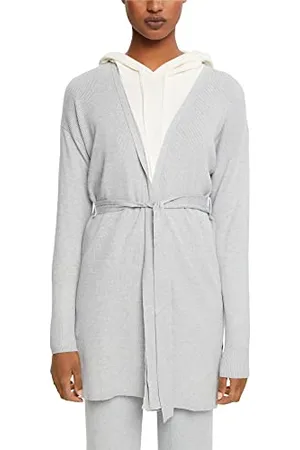 ESPRIT Damski 092EE1I323 kurtka z dzianiny, 044/LIGHT Grey 5, XL