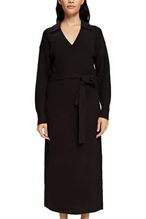 ESPRIT Sukienka midi z paskiem, mieszanka wełny, , L