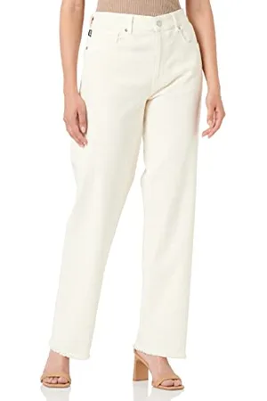 Moschino Boyfriend with Brand Heart Back Tag Damskie spodnie swobodne, , 32