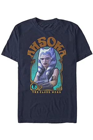 STAR WARS Uniseks Ahsoka Nouveau Organic Short Sleeve T-Shirt Navy Blue, S, , S