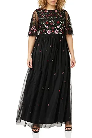 Frock and Frill Damska sukienka zdobiona specjalna okazja, czarna, 10, , 36