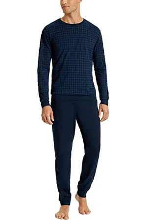 Schiesser Herren Schlafanzug Set Shirt und Hose lang mit Bündchen - Nachtwäsche
