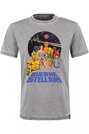 Recovered Clothing T-shirty z Krótkimi Rękawami - Koszulka Star Wars - retro włoski komiks design - sprany szary - oficjalnie licencjonowany - styl vintage - mężczyźni/unisex, Wielokolorowy, M
