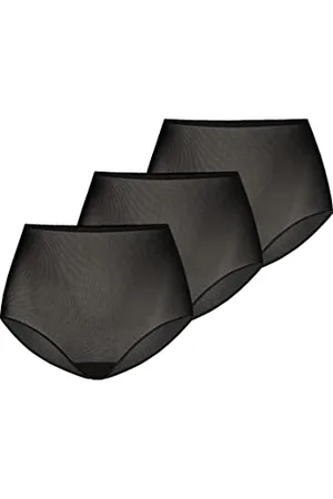 Teyli Damskie majtki z wysokim stanem, 3 pary, czarne, XL