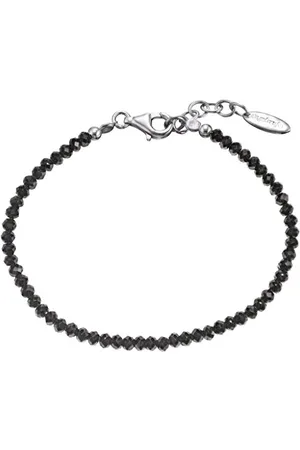 Engelsrufer Black Spinel Armband für Damen rhodiniertes 925er-Sterlingsilber Länge 18 cm + 2 cm