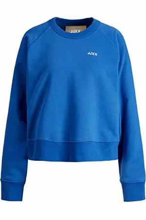 JACK & JONES Damska bluza Jjxx Jxcaitlyn Ls oversize Time Sweat Noos, Niebieski Iolit/Szczegóły: Emb Moonbeam, M