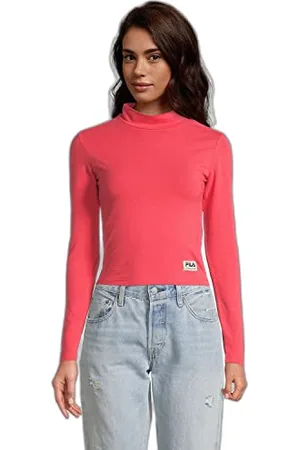 Fila Damski Tarsia Cropped Turtle Neck Long Sleeve T-Shirt, , S