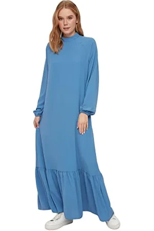 Trendyol Frau Modest Maxi A-line Regular Fit tkanina skromna sukienka, , 36
