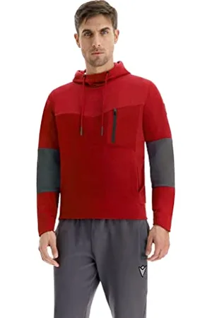 macron Męska bluza Athleisure Scc Luzon lekka rozciągliwa bluza z kapturem Dp czerwona/Mgry Man, M, , M
