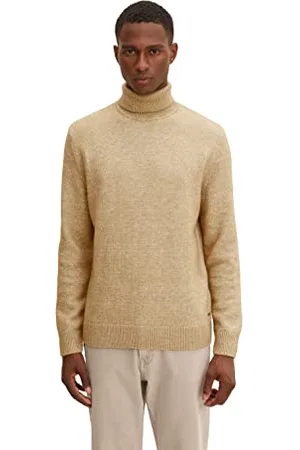 TOM TAILOR Męskie Koszulka z długim rękawem z golfem z bawełny zrównoważonej 1029678, , XL