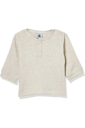 Petit Bateau Chłopięca koszulka z długim rękawem prążkowanym dzianiny dla niemowląt, , 12 miesi?cy