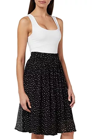 VILA Kobieta Spódnice z nadrukiem - Women's VIVITA HW Knee Skirt/SU Rock, Black/Detail:Birch dots, 42, Czarny/szczegóły: birch Dots, 42