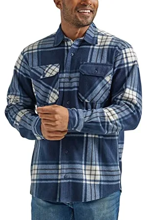Wrangler Wrangler męska koszula polarowa z długim rękawem, Total Eclipse, L