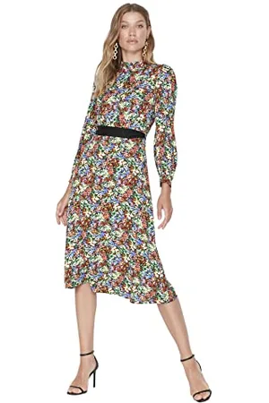 Trendyol Damska sukienka mini A-line Boat Neck Woven Dress, , 34