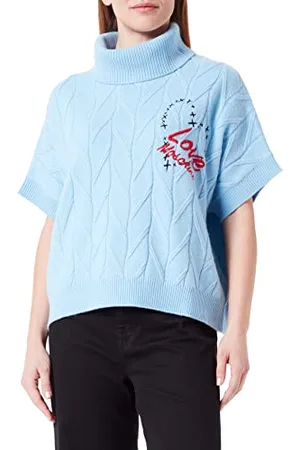 Moschino Damski sweter oversize fit turtleneck Whit Heart and Logo Embroidery O sweter, , 40