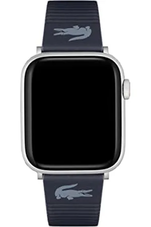 Lacoste Silikonowy pasek do zegarka Apple Watch, unisex, metal i skóra, , Large, Nowoczesny