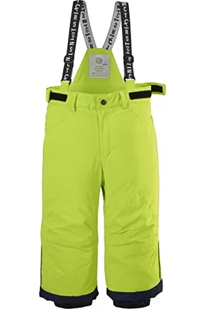 Killtec Dziecięce spodnie funkcyjne/spodnie narciarskie z szelkami i pasem śnieżnym FISW 7 MNS SKI PNTS, limonkowe, 98/104, 38918-000