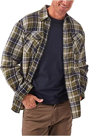 Wrangler Męska koszula z długim rękawem i podszewką Sherpa, S