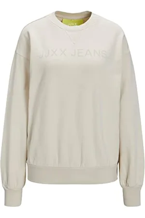 JACK & JONES Damska bluza Jjxx Jxdee Ls Loose Grunge Sweat Noos, Moonbeam/Szczegóły: tonal Emb Opt 8, XS