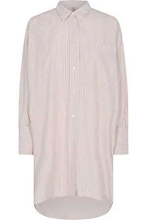 soyaconcept Damska koszula SC-Bea 2 Oversize w paski, Stucco Brown Combi, XS