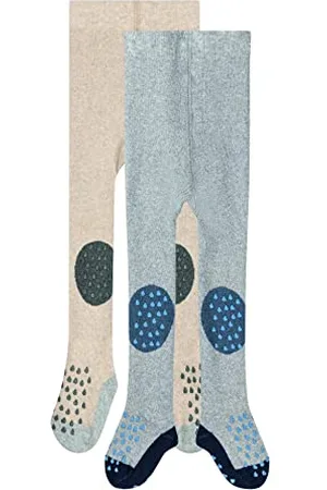 Camano Unisex Baby Online ca-Soft Organic Crawling ABS Tights 2-pak skarpet, Blue Mix, 74/80