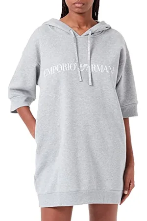 Emporio Armani Underwear Iconic Terry Night Dress, Light Grey Melange, L