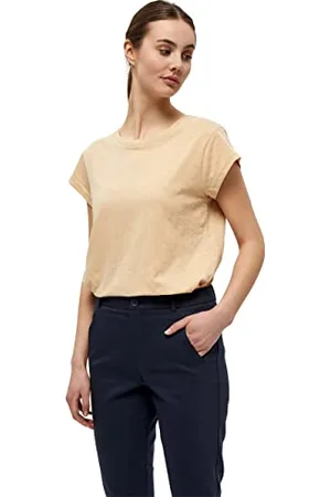 Minus Leti T-shirt damski | czarny t-shirt damski | Basic T-shirt damski z krótkim rękawem z okrągłym dekoltem | elegancka koszulka damska z krótkimi rękawami | wiosenna bluzka damska, 730 ciepły
