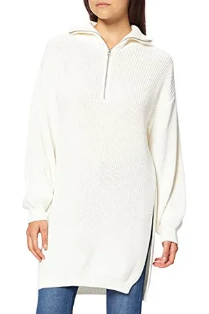 NA-KD Damski sweter z dzianiny z boku, złamana biel, XL