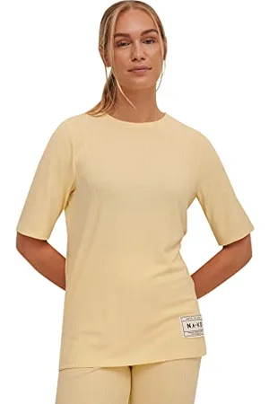NA-KD Damska koszulka z prążkowanym ściągaczem, , 3XL