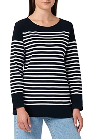 Armor.lux Damska bluzka z długim rękawem Mariniã¨re Amiral Femme, Wielokolorowa (Bi8 Rich Navy/Blanc Bi8), 42 (Producent Rozmiar:4)