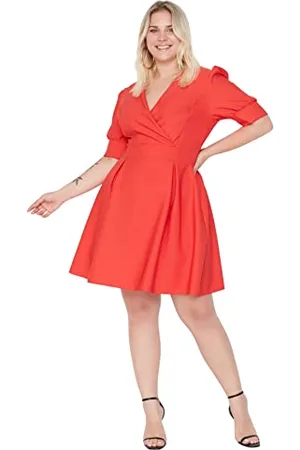 Trendyol Damska sukienka mini, standardowa, luźna, plus size, , 50