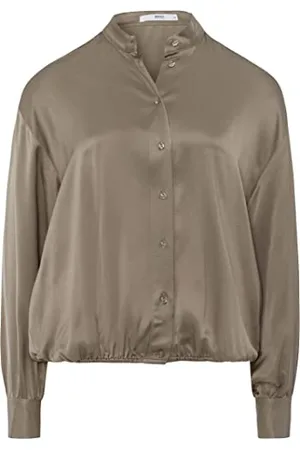 Brax Damski styl Viv Viscose Shine stylowa bluzka damska bluzka, drewno, 36