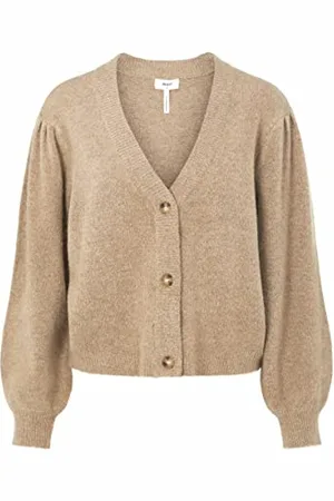 Object Damska kurtka OBJEVE NONSIA L/S Short Cardigan NOOS kurtka z dzianiny, incense/szczegóły: melanż, XL