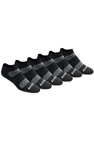 Saucony Męskie skarpety Rundry Mesh Ventilating Comfort Fit Performance No-Show dostępne w rozmiarach M-XXL (6, 12, 18 par), Large