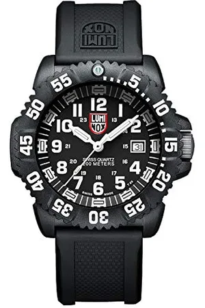 Luminox Oryginalny Navy Seal XS.3051.F zegarek męski 44 mm - zegarek do nurkowania w kolorze czarnym z wyświetlaczem daty 200 m wodoszczelny, , Nowoczesny