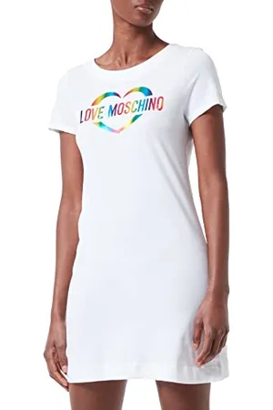 Moschino Damska sukienka Heart Multicolor Foil Print, , 48 PL