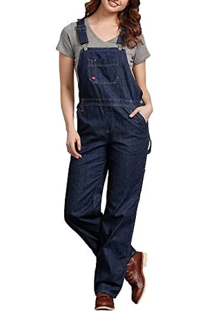 Dickies Damskie ogrodniczki w swobodnym stylu z prostymi nogawkami, Ciemne Indigo, M