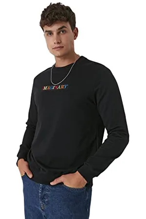 Trendyol Męska bluza - czarna - regularna, , M