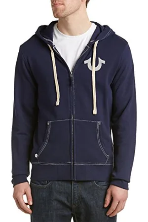 True Religion Męska bluza z kapturem z długim rękawem i klasycznym logo, , S