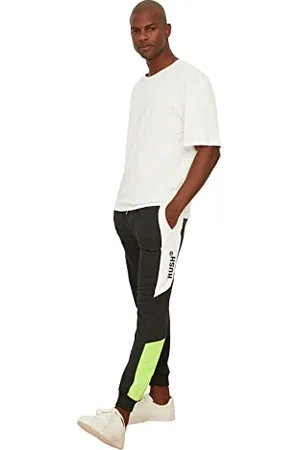 Trendyol Męskie spodnie dresowe antracytowe, męskie, slim fit, panel dresowy, , M