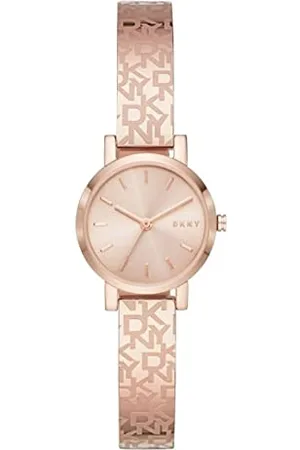 DKNY Zegarek damski Soho, trzy wskazówki, stal nierdzewna, obudowa 24 mm, Różowe złoto